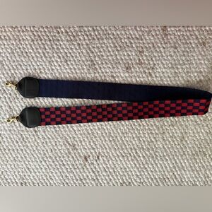 Clare V. Red and Blue Checkered Bag Strap